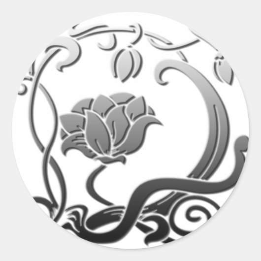 クール素晴らし花かわいいガーリーレトロフローラ ラウンドシール (正面)