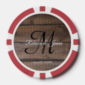 クール素朴モノグラム結婚スクリプト名 ポーカーチップ (正面)