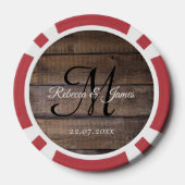 クール素朴モノグラム結婚スクリプト名 ポーカーチップ (裏面)