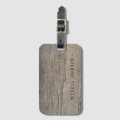 クール素朴古い木材カスタマイズ名前 ラゲッジタグ (正面縦)