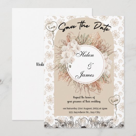 クール結婚美的 招待状 (正面/裏面)