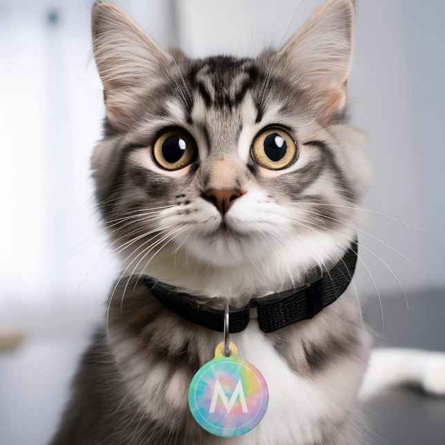 クール絞り染めパーソナライズされた ペット　ネームタグ (クリエイターアップロード済み)