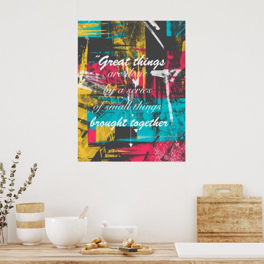 クール絵を描有名な引用文を素晴らし描く ポスター (キッチン)