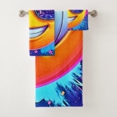 😎 クール絵文字スプラッシュおもしろい バスタオルセット (インサイチュ)