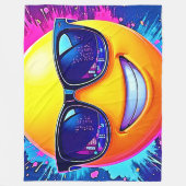 😎 クール絵文字スプラッシュおもしろい フリースブランケット (正面)