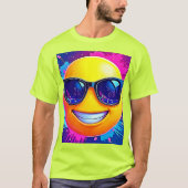 😎 クール絵文字スプラッシュおもしろい Tシャツ (正面)