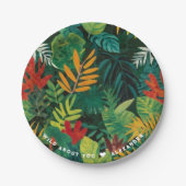クール緑の熱帯の緑離れのジャングル ペーパープレート (正面)