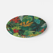 クール緑の熱帯の緑離れのジャングル ペーパープレート (アングル)