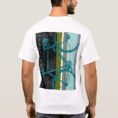 クール縦型のバイクティストライプー Tシャツ (裏面)