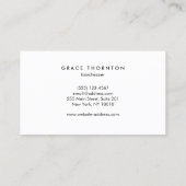 クール美容師金ゴールドはさみ白黒ストライプ 名刺 (裏面)