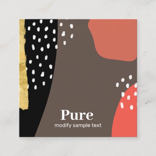 クール自然抽象芸術 スクエア名刺 (正面)