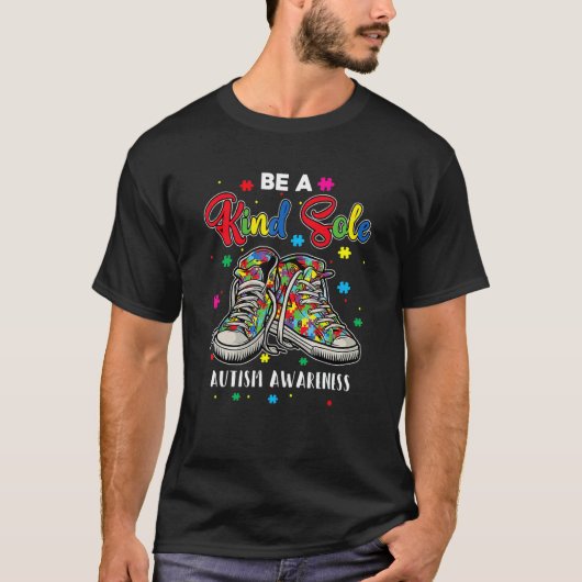 クール自閉症啓発 優しい一人の虹のスニーク Tシャツ (正面)