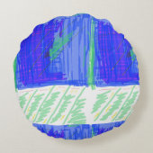 クール航海の抽象芸術枕 ラウンドクッション (裏面)