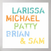 クール色ファミリ名タイポグラフィ ポスター (正面)