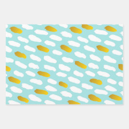 クール色数々のデザインモダン ラッピングペーパーシート