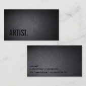 クール芸術家の暗い名刺を黒くして下さい 名刺 (正面/裏面)