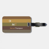 クール茶モダン色の飛行機の旅 ラゲッジタグ (裏面横)