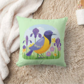 クール菖蒲の花の野の鳥 クッション (ブランケット)