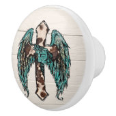 クール西クロスフェイクウッド セラミックノブ (右)