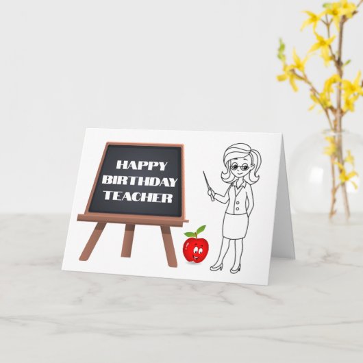 「クール誕生日」の*先生*用カード カード (黄色い花)