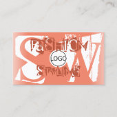 クール赤面赤い白い写真のロゴとモノグラム 名刺 (正面)