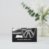 クール車のモダン名刺タイヤのクローズアップ 名刺 (スタンド正面)