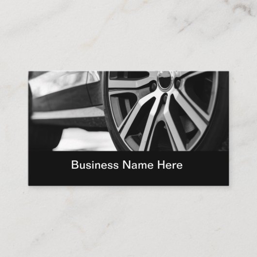 クール車のモダン名刺タイヤのクローズアップ 名刺 (正面)