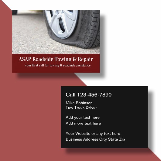 クール車のモダン牽引修理 名刺