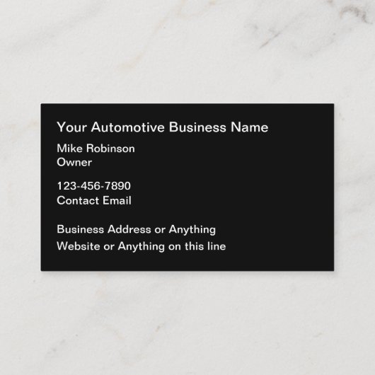 クール車のServices Business Cardスタイル 名刺 (裏面)