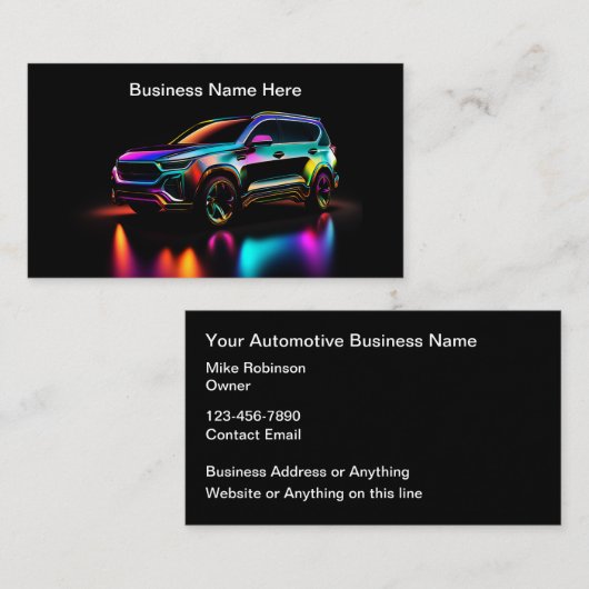 クール車のServices Business Cardスタイル 名刺 (正面/裏面)