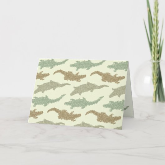 クール迷彩柄アリゲータ – シームレスなパターン。 カード (正面)