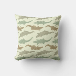 クール迷彩柄アリゲータ – シームレスなパターン。 クッション