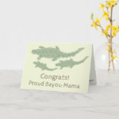 クール迷彩柄アリゲータ – 透明。 カード (黄色い花)