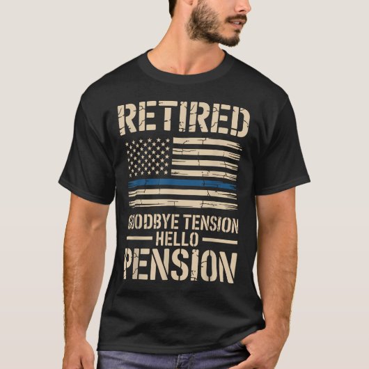 クール退職警察官 退職 Tシャツ (正面)