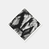 クール重量挙げ男らしマンアート男性へ紙 スタンダードカクテルナプキン (角)