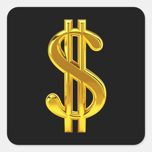 クール金ゴールドドル記号賭博 スクエアシール (正面)