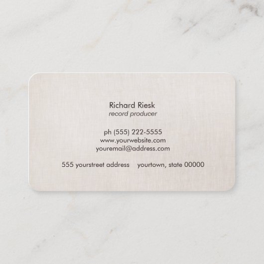 クール金ゴールドノートのロゴレトロミュージシャン 名刺 (裏面)