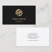 クール金ゴールドミュージックノートDJ 名刺 (正面/裏面)