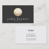 クール金ゴールド球ミニマル黒 名刺 (正面/裏面)
