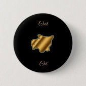 クール金ゴールド 缶バッジ (正面)