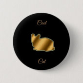 クール金ゴールド 缶バッジ (正面)