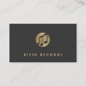 クール金ゴールドMusicノートロゴミュージシャン 名刺 (正面)