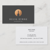 クール銅ワフェイクインボトルロゴソムリエグレイ 名刺 (正面/裏面)