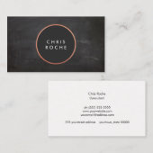 クール銅素朴円エンブレムブラックシャルボード 名刺 (正面/裏面)