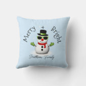 クール雪だるまブメリーリークリスマカスタムスファミリー クッション (裏面)