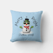 クール雪だるまブメリーリークリスマカスタムスファミリー クッション (正面)