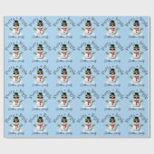 クール雪だるまブメリーリークリスマカスタムスファミリー ラッピングペーパー (フラット)