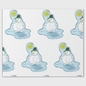 クール雪だるま包装紙 ラッピングペーパー (フラット)