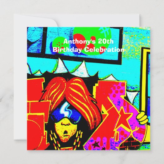 クール顔誕生日招待状 招待状 (裏面)