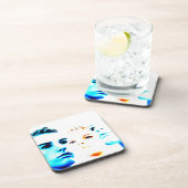 クール顔(3名)友達、ミニマルデザイン コースター (右側)